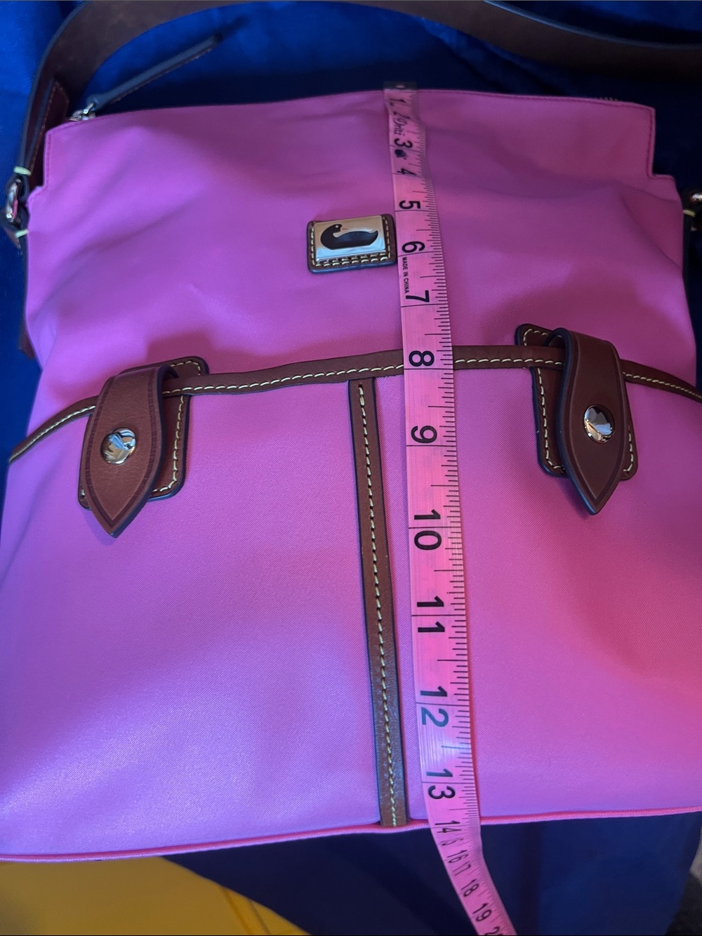 Dooney & Bourke Bright Pink Shoulder Tote leather trim - Picture 14 of 14